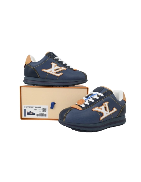 LV BUTTERSOFT Sneaker Lambskin/Plain Calf x Nigo Navy Blue