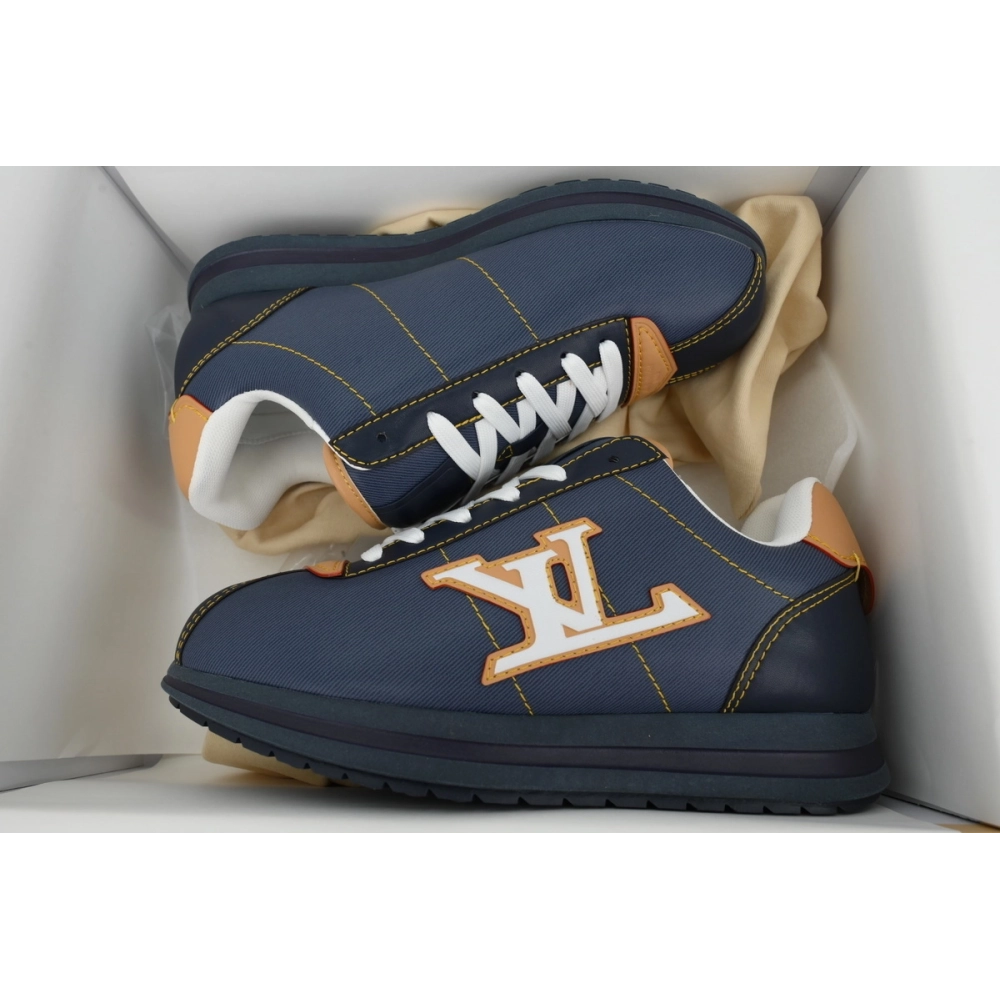LV BUTTERSOFT Sneaker Lambskin/Plain Calf x Nigo Navy Blue