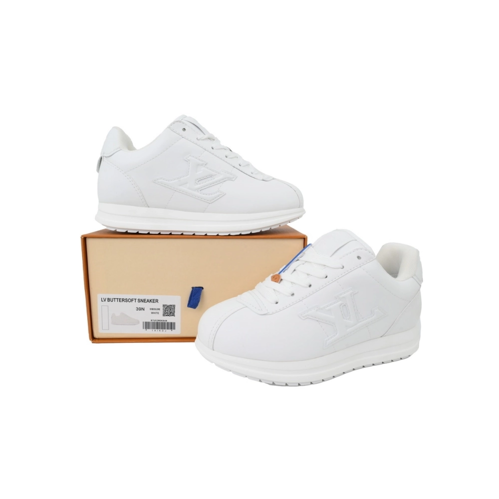 LV BUTTERSOFT Sneaker Lambskin/Plain Calf x Nigo All White