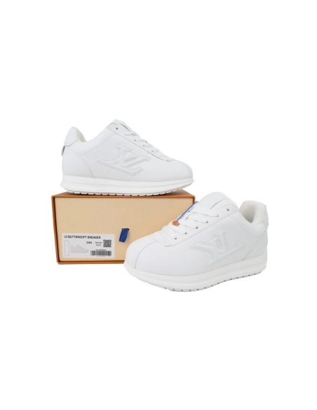 LV BUTTERSOFT Sneaker Lambskin/Plain Calf x Nigo All White
