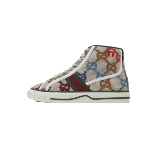Gucci Tennis 1977 High Top Sneakers Denim Mini GG Color Pattern