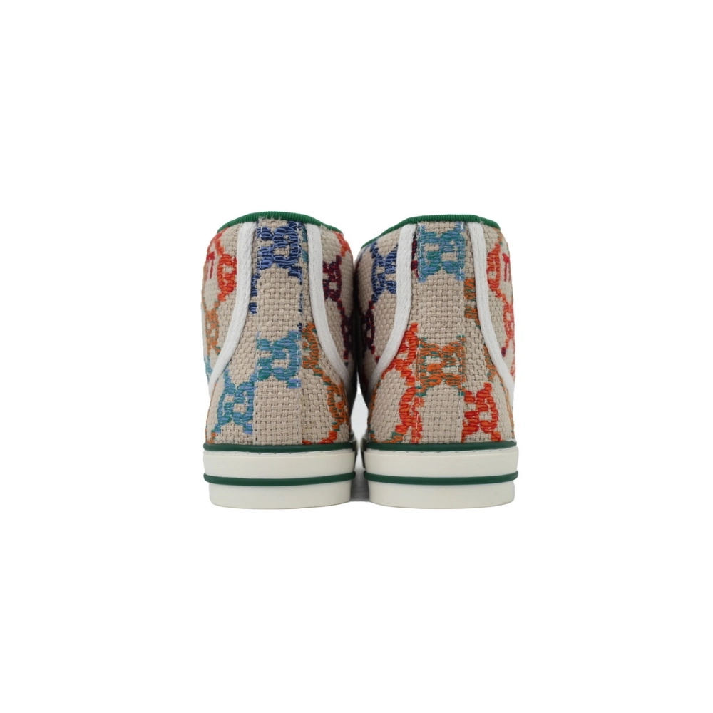 Gucci Tennis 1977 High Top Sneakers Denim Mini GG Color Pattern