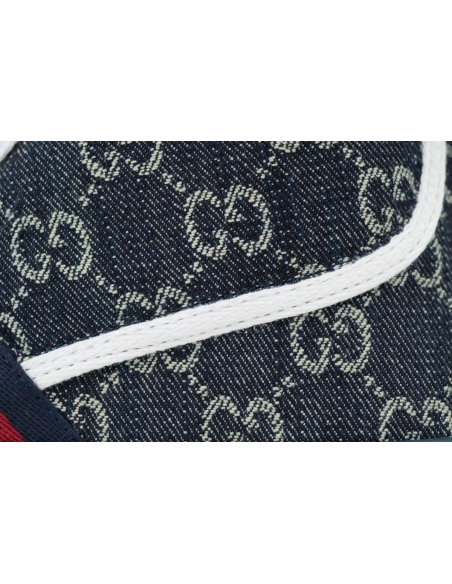 Gucci Tennis 1977 High Top Sneakers Denim Mini GG Blue