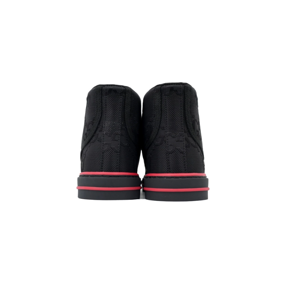 Gucci Tennis 1977 High Top Sneakers Denim Mini GG Ribbon Black