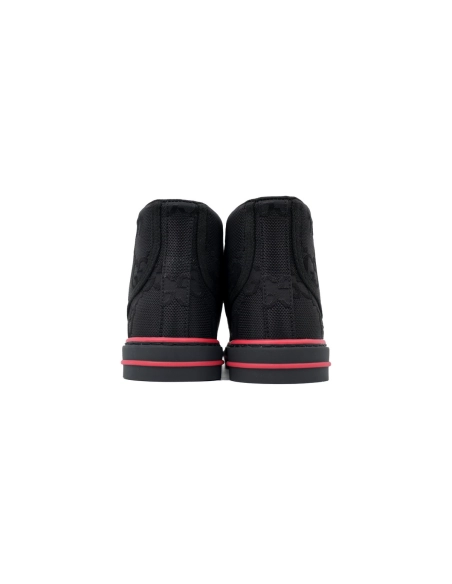 Gucci Tennis 1977 High Top Sneakers Denim Mini GG Ribbon Black