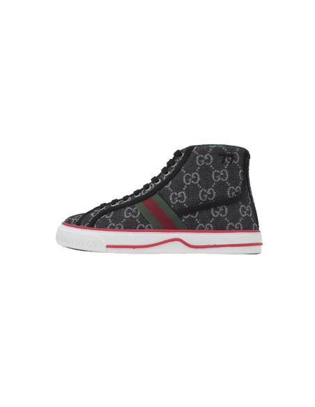 Gucci Tennis 1977 High Top Sneakers Denim Mini GG Black