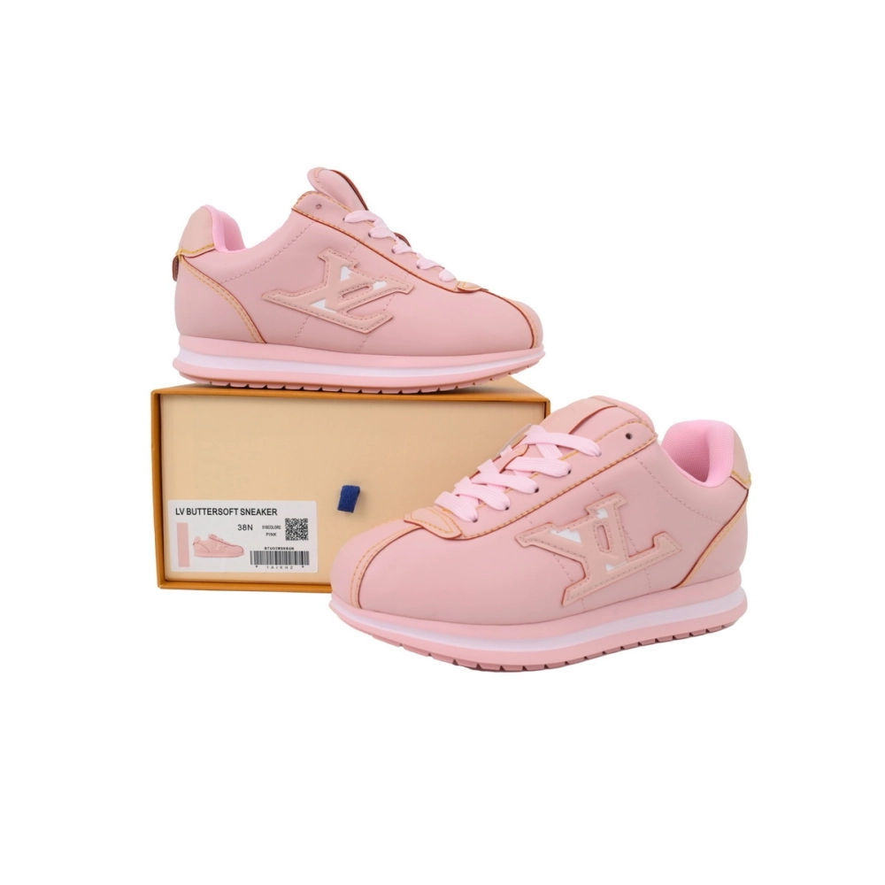 LV BUTTERSOFT Sneaker Lambskin/Plain Calf x Nigo Leather Pink