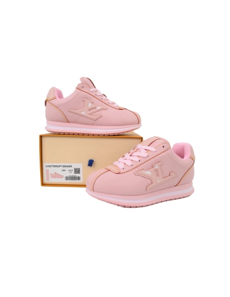 LV BUTTERSOFT Sneaker Lambskin/Plain Calf x Nigo Leather Pink