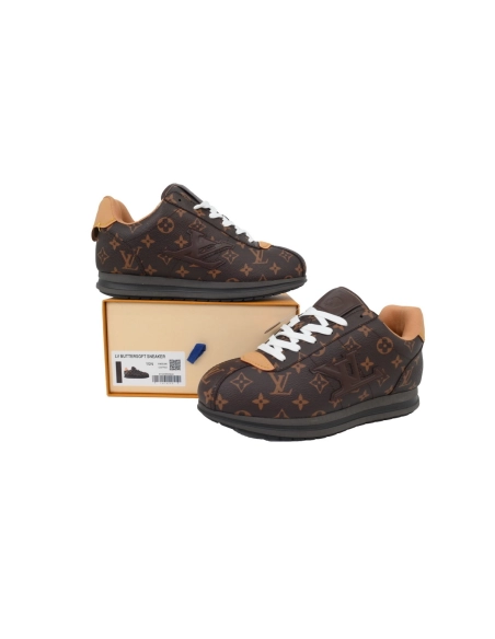 LV BUTTERSOFT Sneaker Lambskin/Plain Calf Leather Brown 1AIKVK
