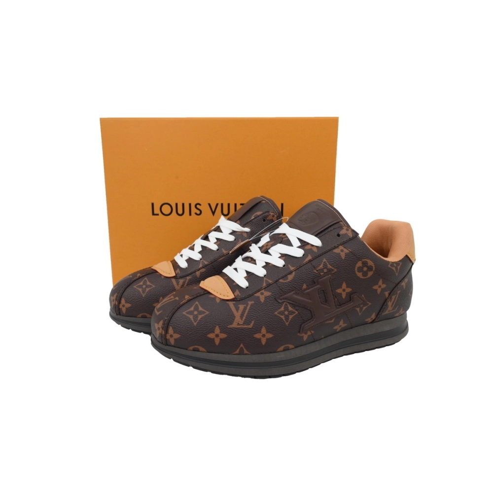 LV BUTTERSOFT Sneaker Lambskin/Plain Calf Leather Brown 1AIKVK