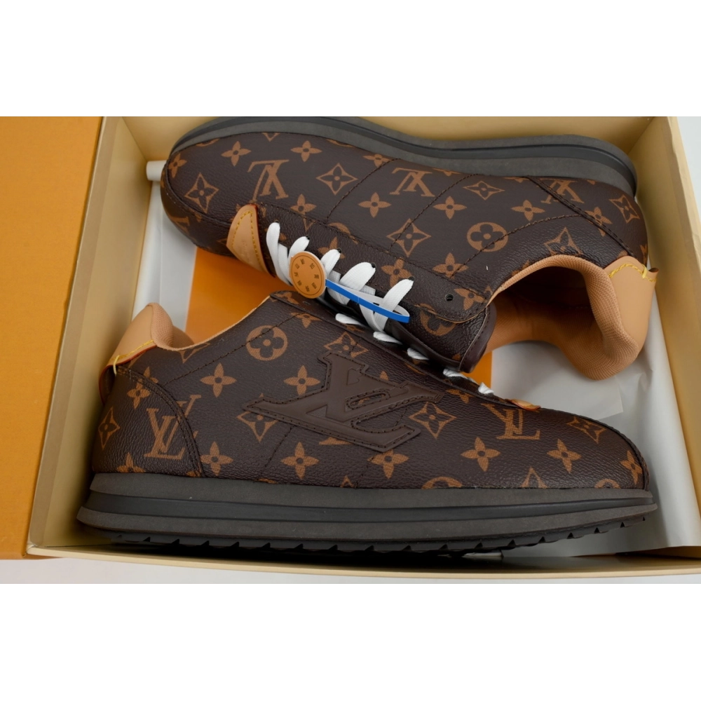 LV BUTTERSOFT Sneaker Lambskin/Plain Calf Leather Brown 1AIKVK