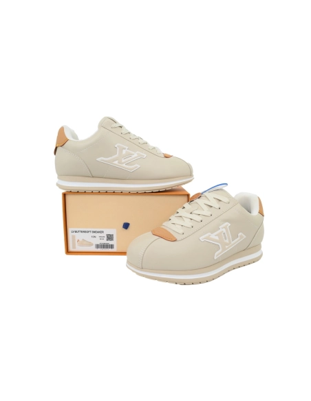 LV BUTTERSOFT Sneaker Lambskin/Plain Calf Leather Beige 1AIKJ4