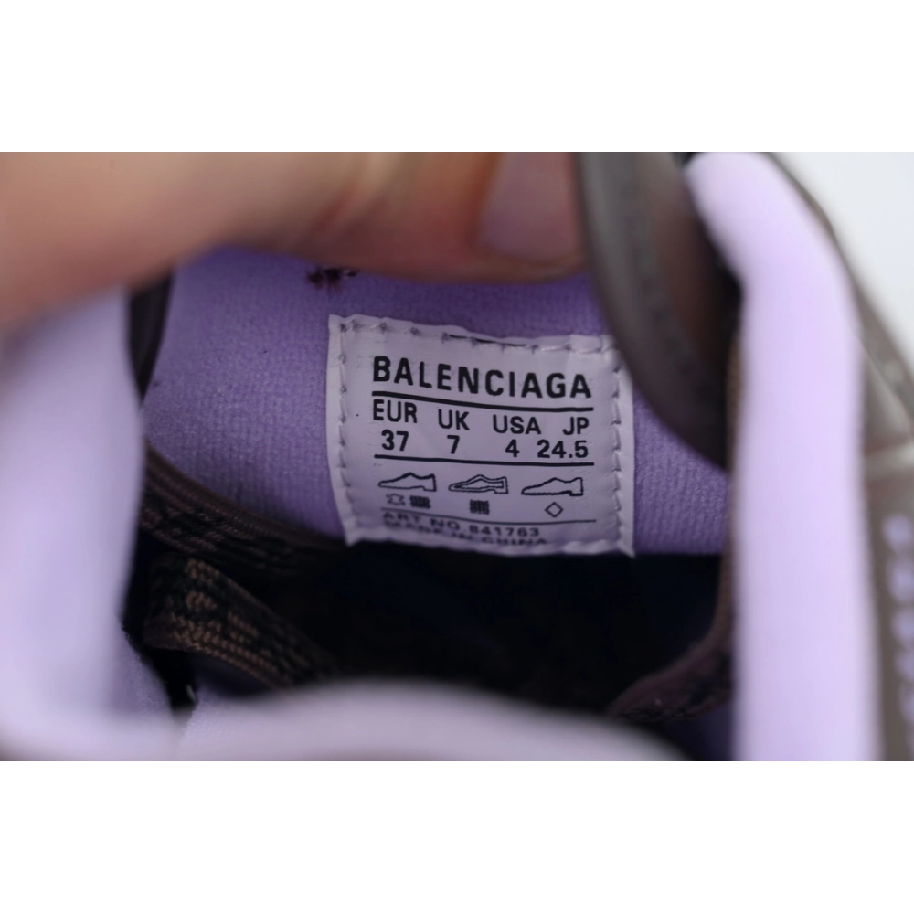 Balenciaga Hamptons Worn-out Trainers in Brown lilac 841765 WCURB 9141