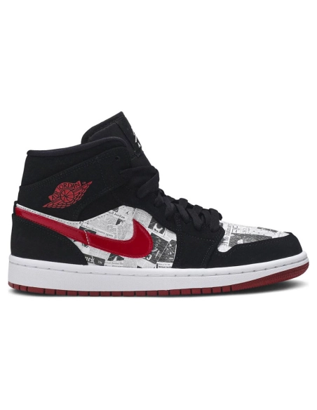 AIR JORDAN 1 MID SE NEWSPAPER 852542 061,AIR JORDAN 1 MID,Air Jordan