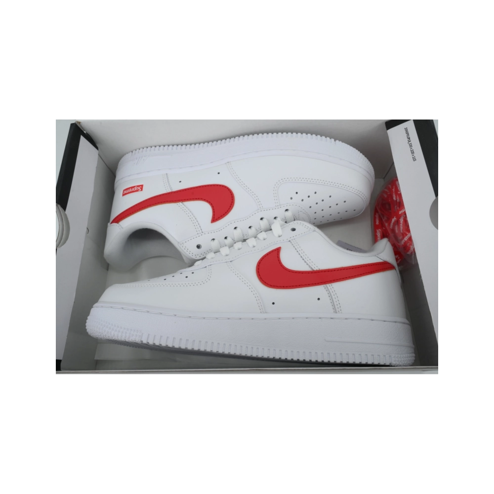 Nike Supreme x Air Force 1 LowBox Logo-Speed RedShanghai Exclusive CU9225-101
