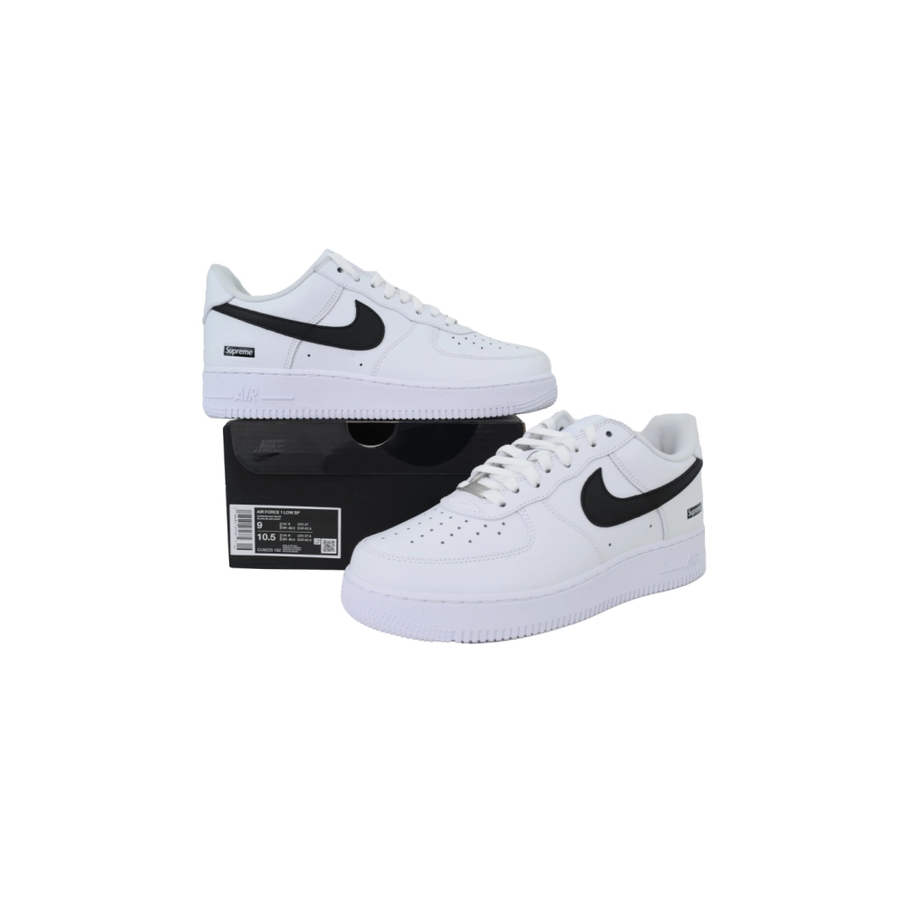 Nike Supreme x Air Force 1 Low Box Logo - White Black CU9225-102