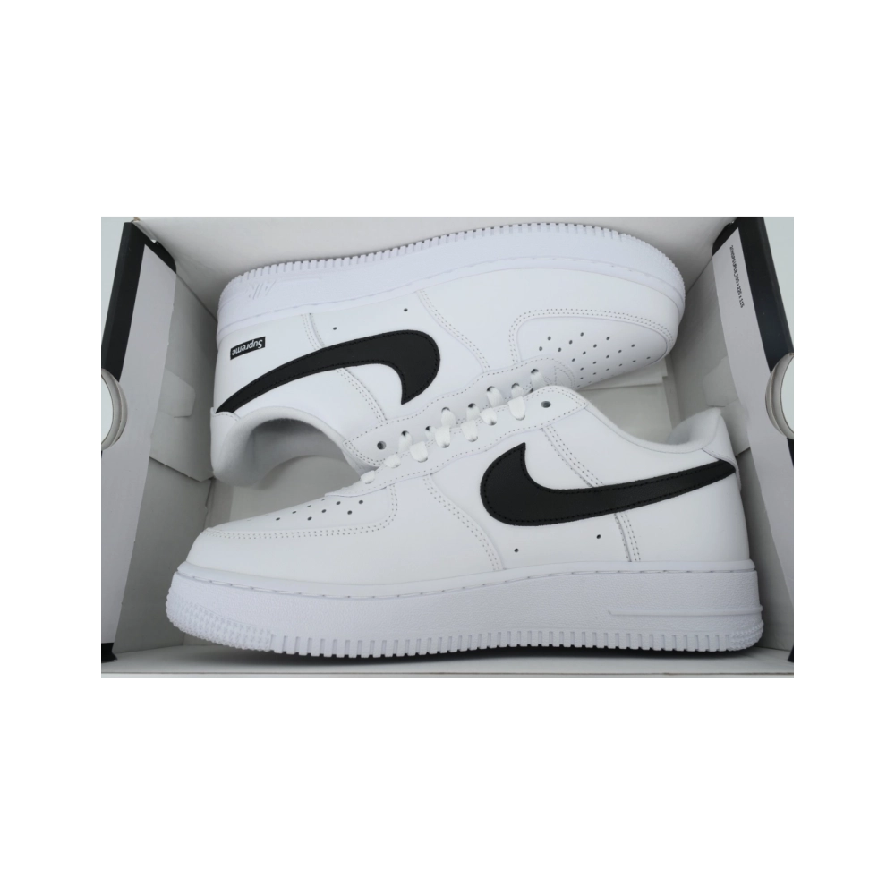 Nike Supreme x Air Force 1 Low Box Logo - White Black CU9225-102