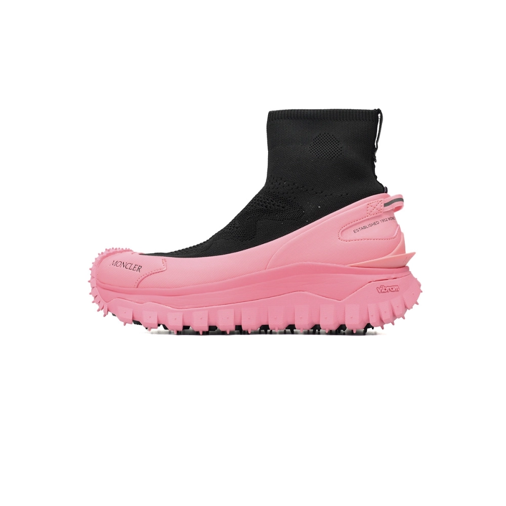 Moncler Trailgrip Knit High Top Sneakers Black Pink