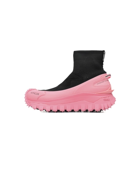 Moncler Trailgrip Knit High Top Sneakers Black Pink