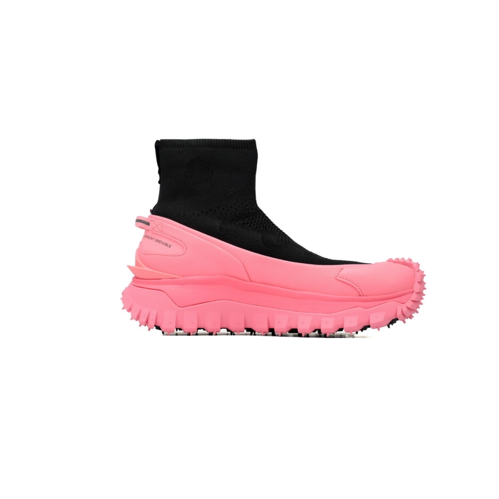 Moncler Trailgrip Knit High Top Sneakers Black Pink