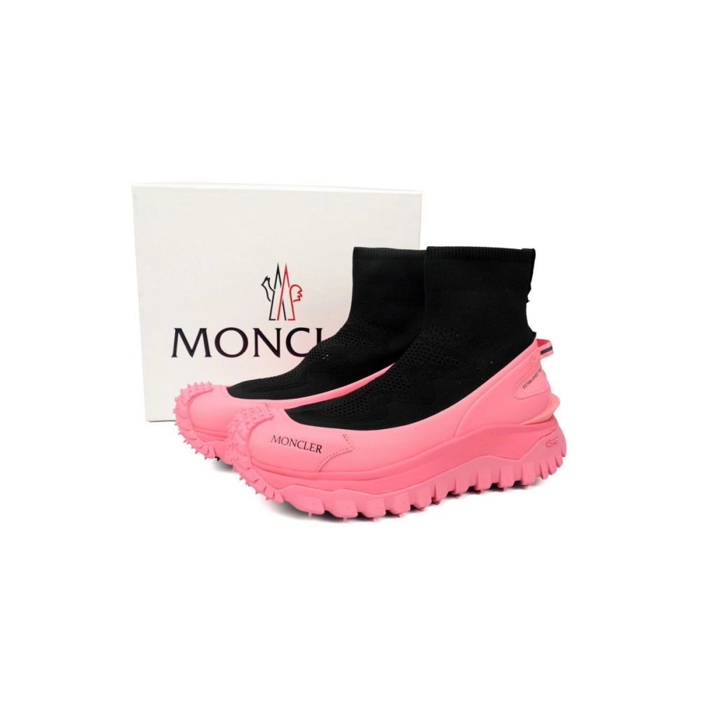 Moncler Trailgrip Knit High Top Sneakers Black Pink