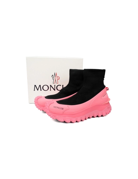 Moncler Trailgrip Knit High Top Sneakers Black Pink
