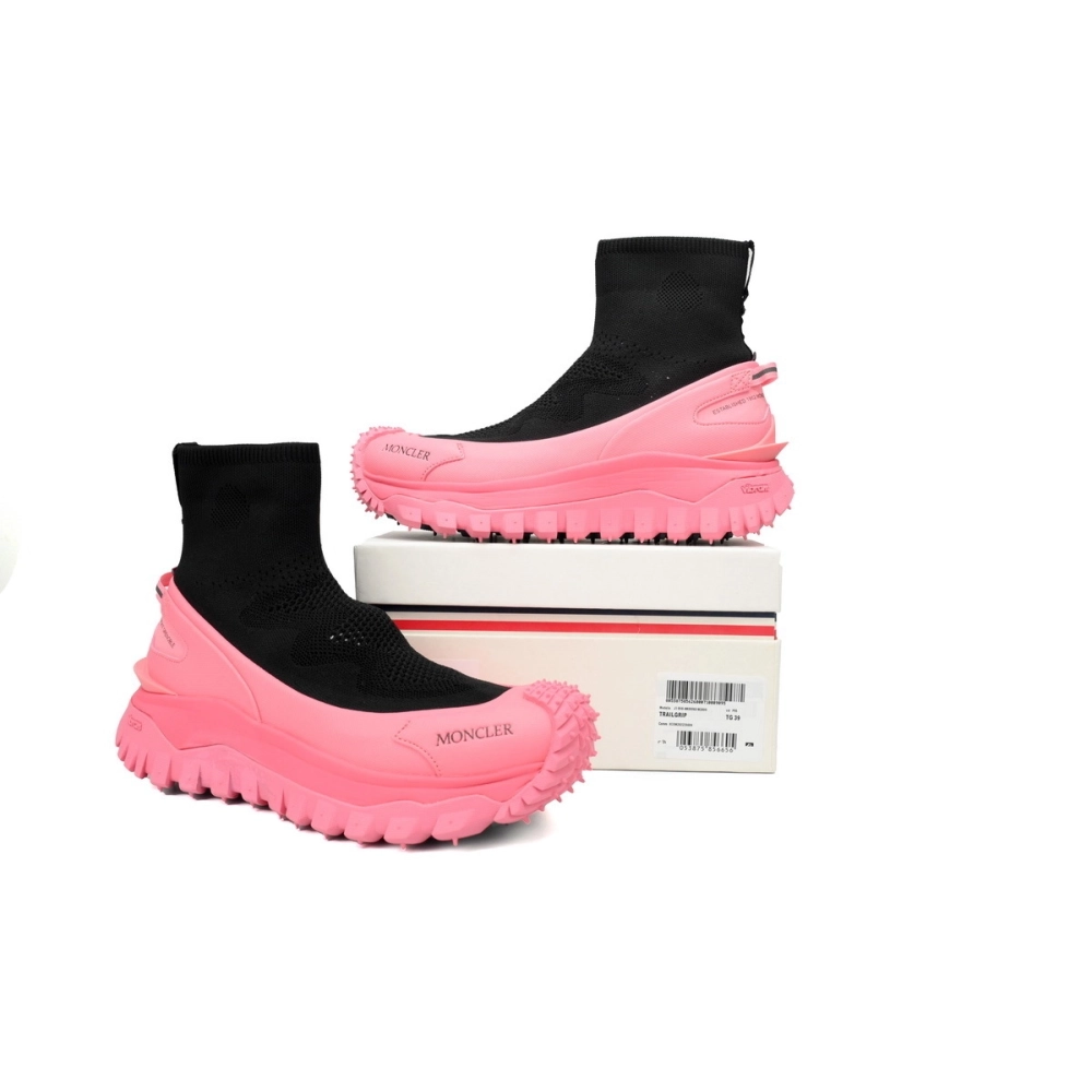 Moncler Trailgrip Knit High Top Sneakers Black Pink