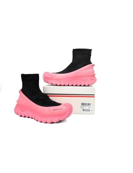 Moncler Trailgrip Knit High Top Sneakers Black Pink