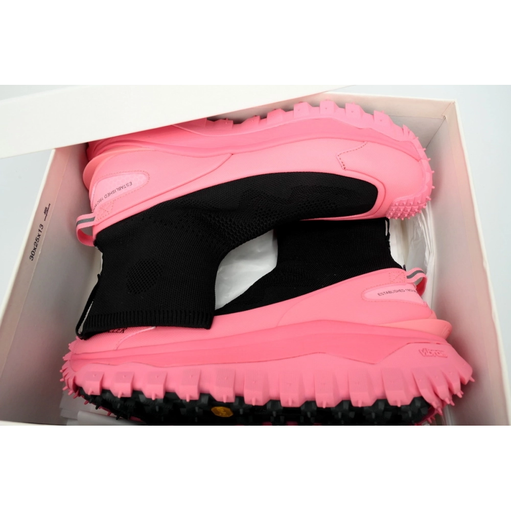 Moncler Trailgrip Knit High Top Sneakers Black Pink