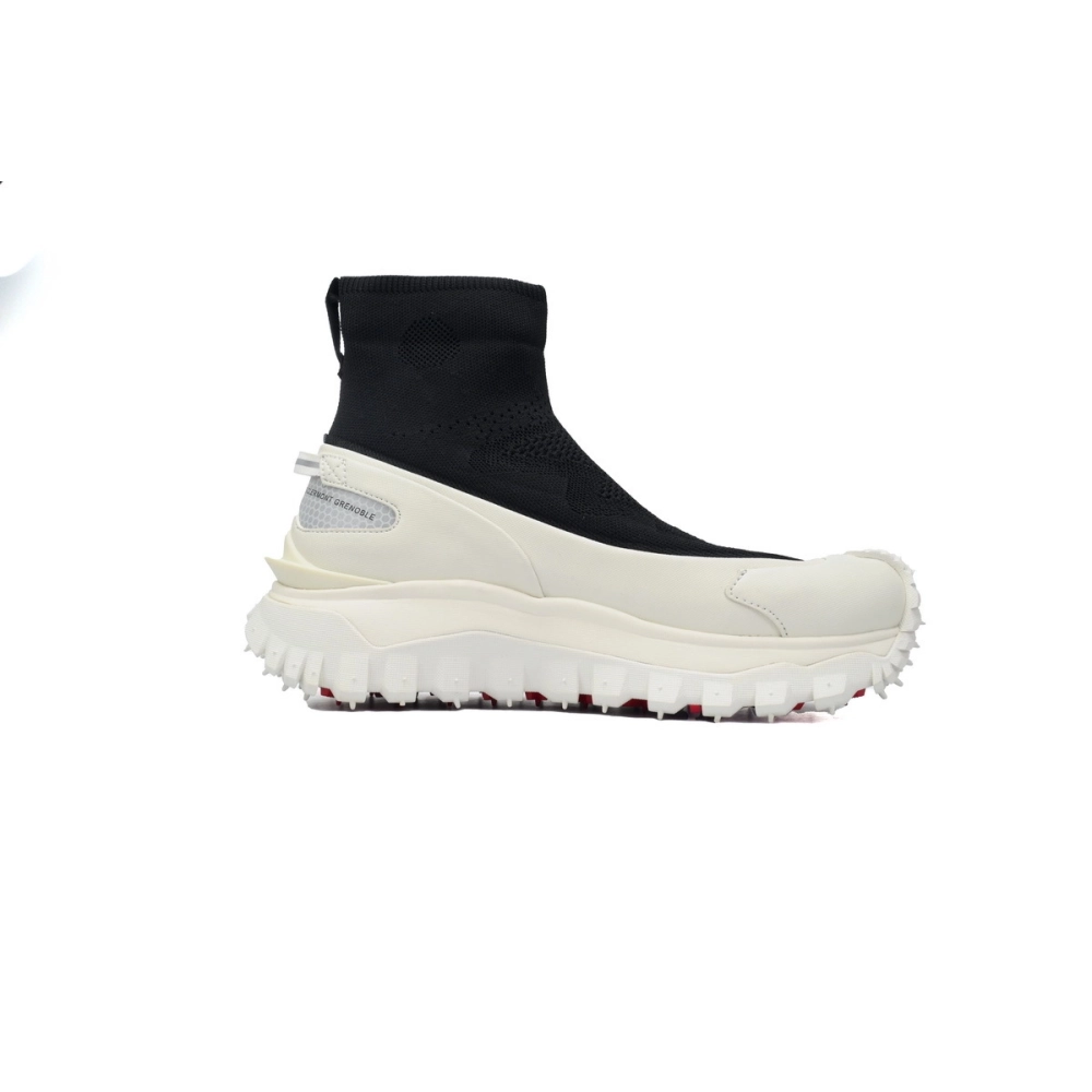 Moncler Trailgrip Knit High Top Sneakers Black White