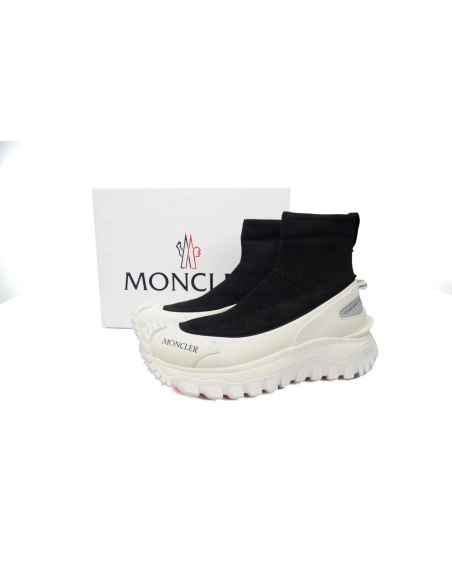 Moncler Trailgrip Knit High Top Sneakers Black White