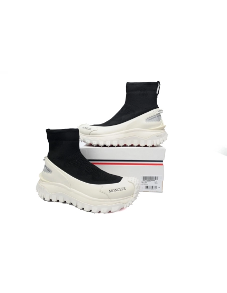 Moncler Trailgrip Knit High Top Sneakers Black White