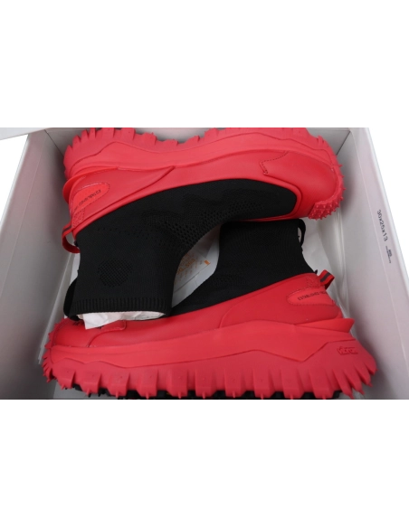 Moncler Trailgrip Knit High Top Sneakers Black Red