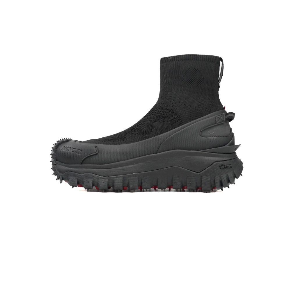 Moncler Trailgrip Knit High Top Sneakers Pure Black