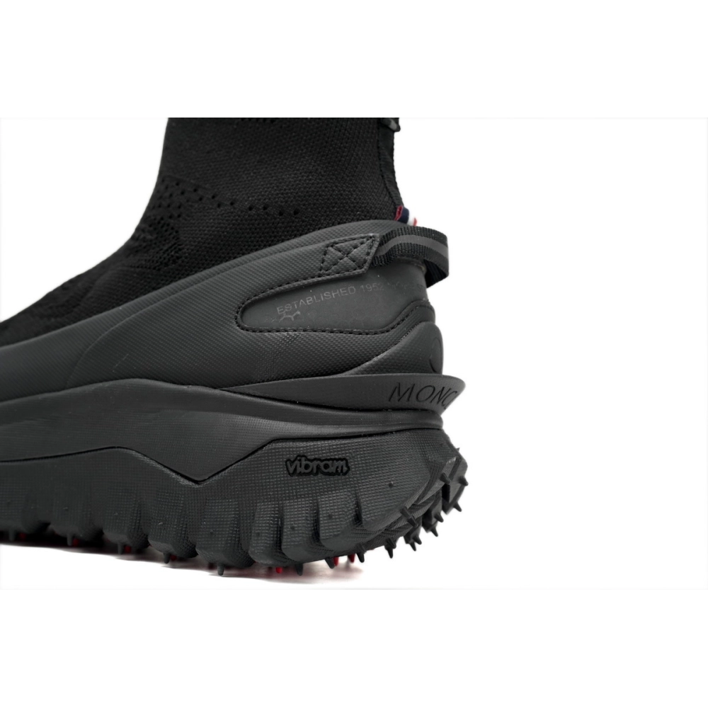 Moncler Trailgrip Knit High Top Sneakers Pure Black