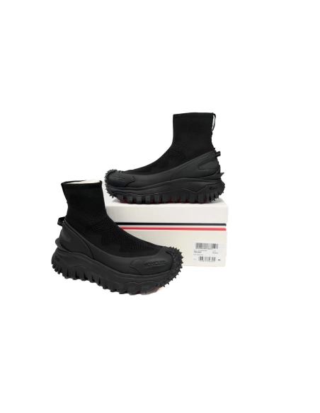 Moncler Trailgrip Knit High Top Sneakers Pure Black