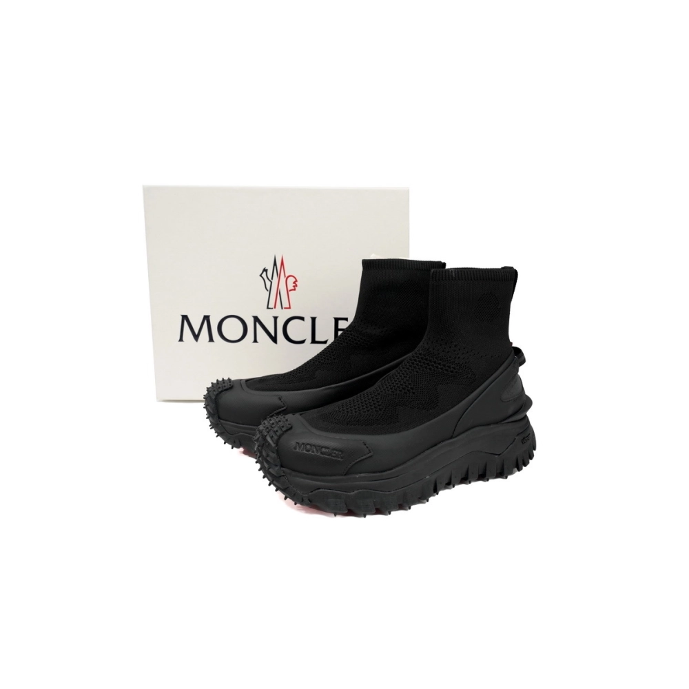 Moncler Trailgrip Knit High Top Sneakers Pure Black
