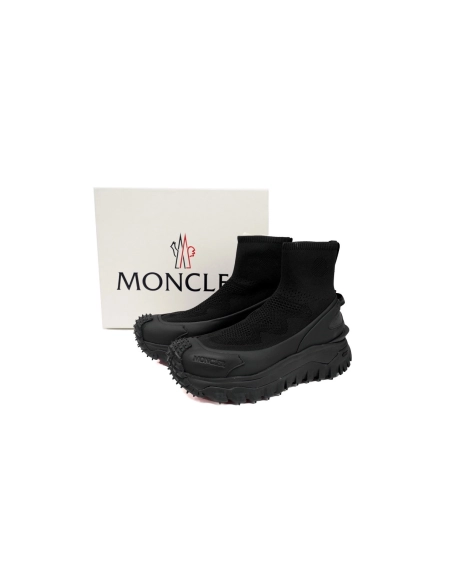 Moncler Trailgrip Knit High Top Sneakers Pure Black