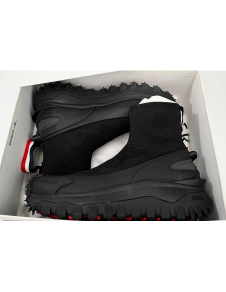 Moncler Trailgrip Knit High Top Sneakers Pure Black