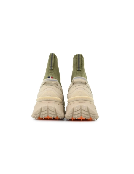 Moncler Trailgrip Knit High Top Sneakers Beige Green