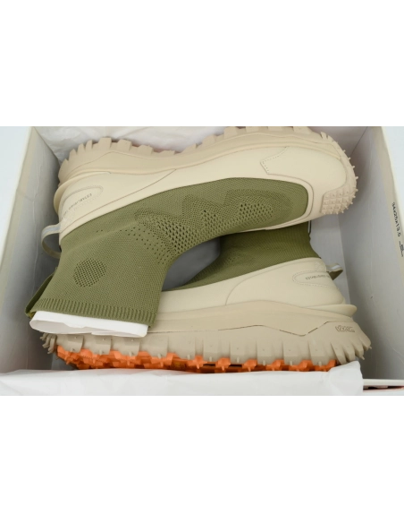 Moncler Trailgrip Knit High Top Sneakers Beige Green