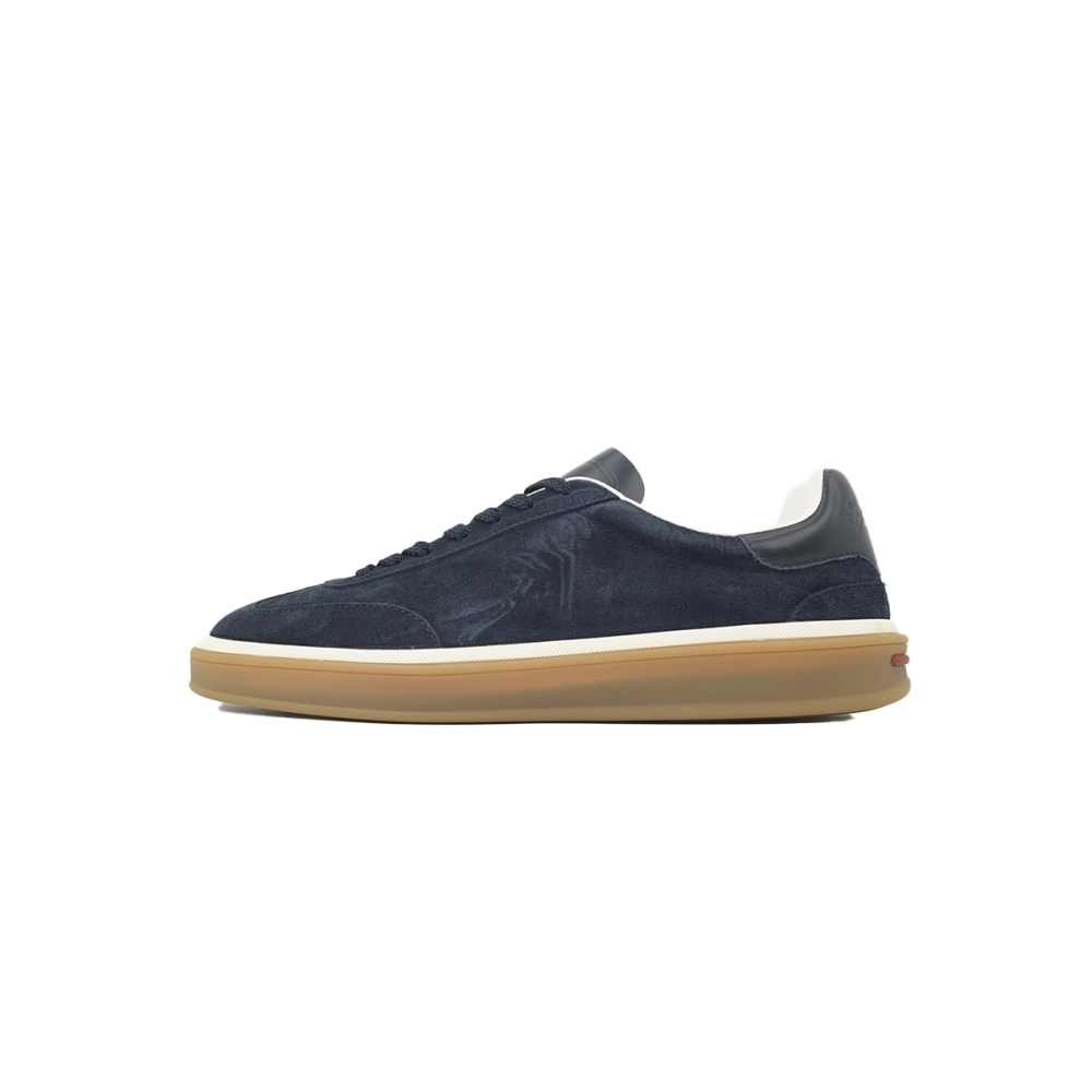 Loro Piana Tennis Walk Sneaker Suede Calf Split Slate Blue
