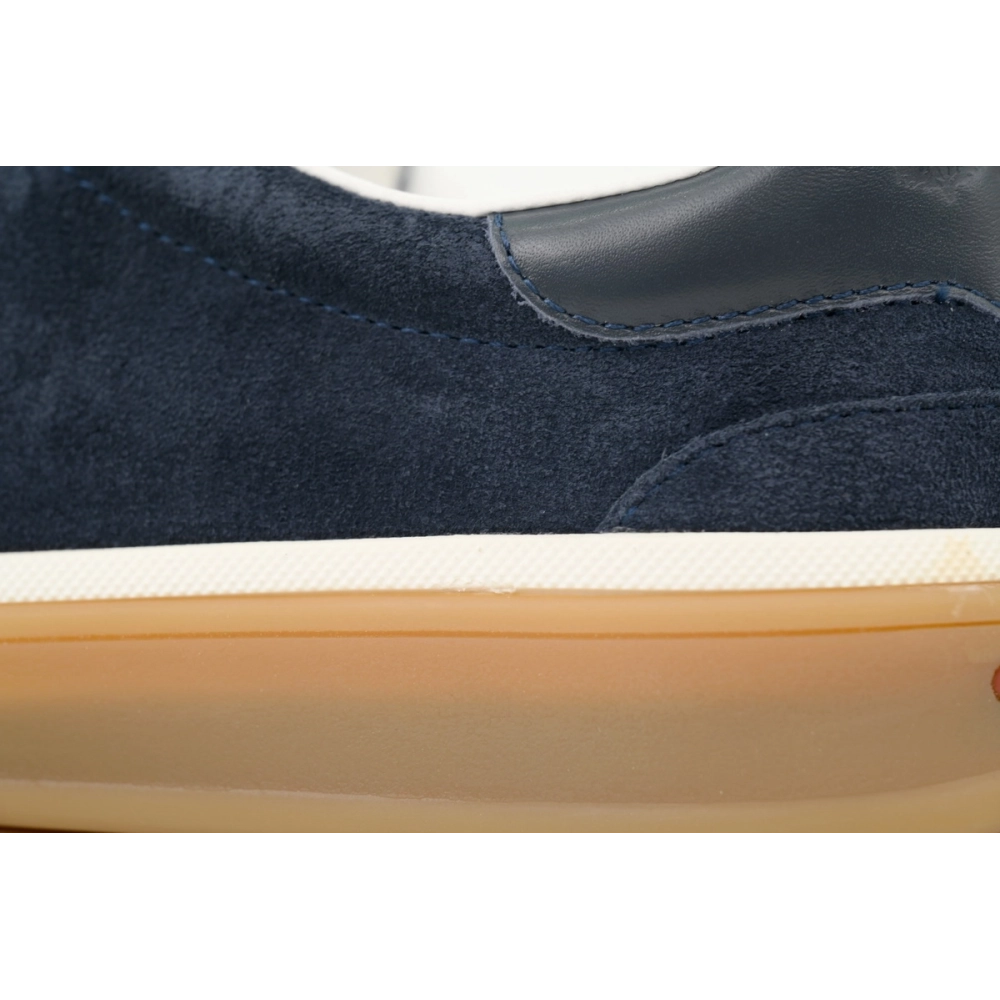 Loro Piana Tennis Walk Sneaker Suede Calf Split Slate Blue