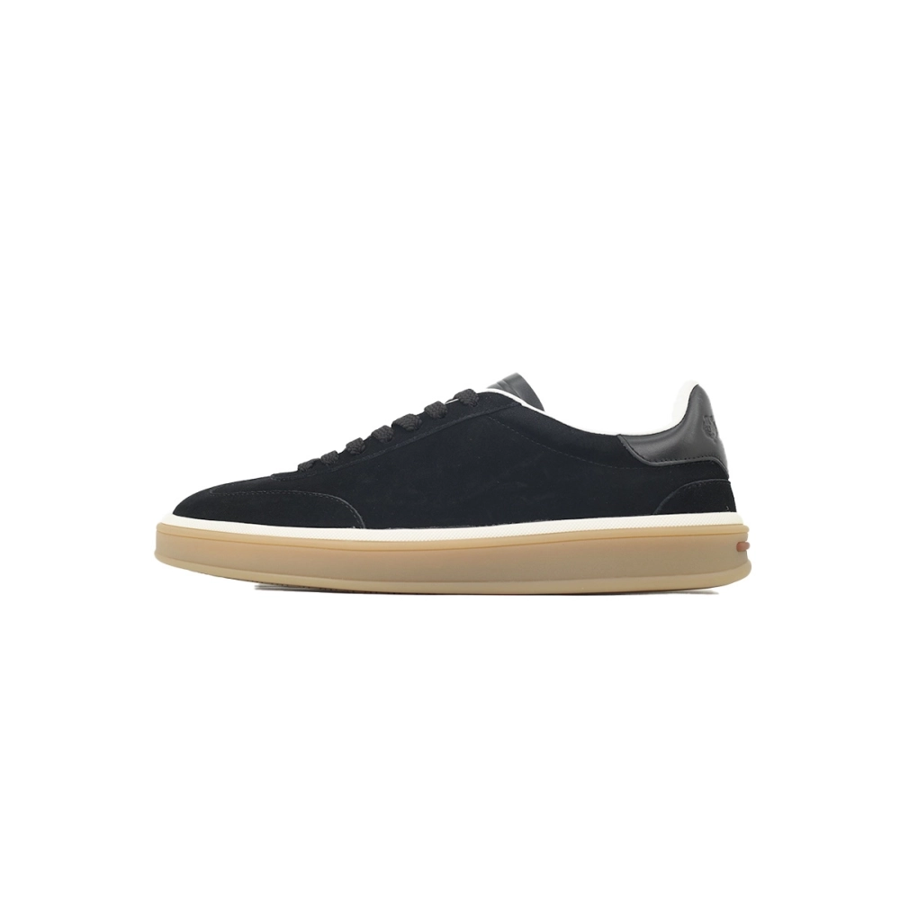 Loro Piana Tennis Walk Sneaker Suede Calf Split Black And Gray