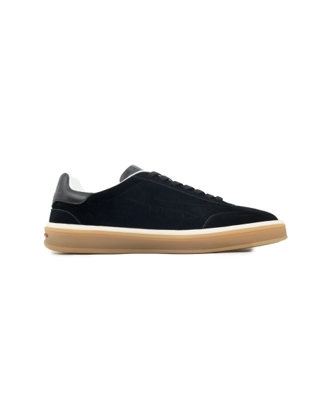 Loro Piana Tennis Walk Sneaker Suede Calf Split Black And Gray