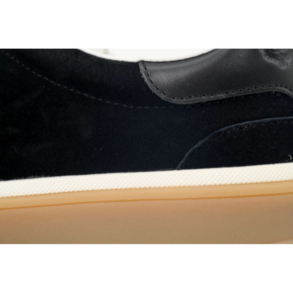 Loro Piana Tennis Walk Sneaker Suede Calf Split Black And Gray