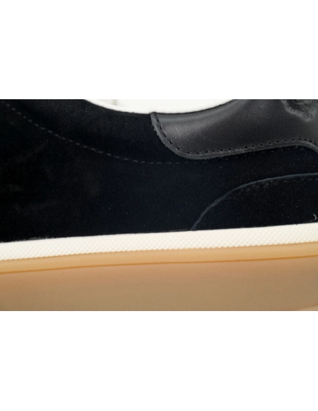 Loro Piana Tennis Walk Sneaker Suede Calf Split Black And Gray