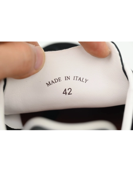 Loro Piana Tennis Walk Sneaker Suede Calf Split Black And Gray