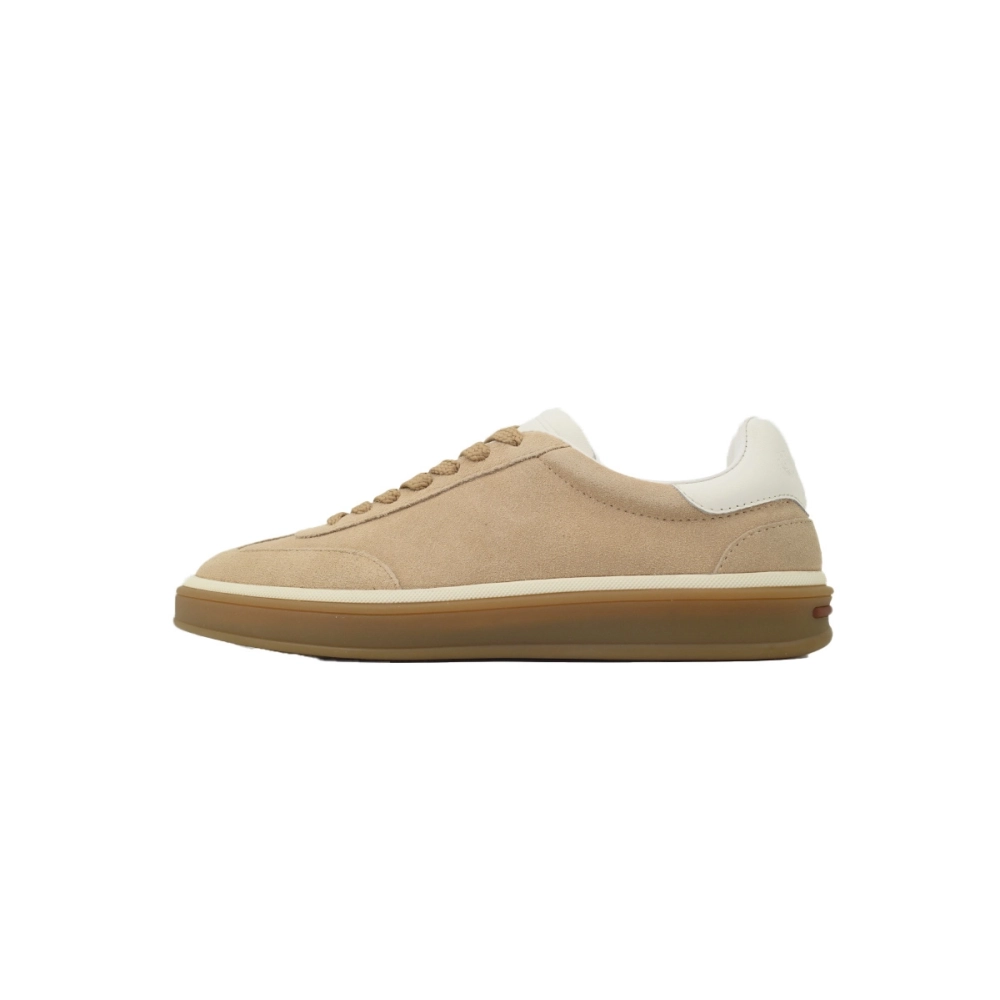 Loro Piana Tennis Walk Sneaker Suede Calf Split Brown And White