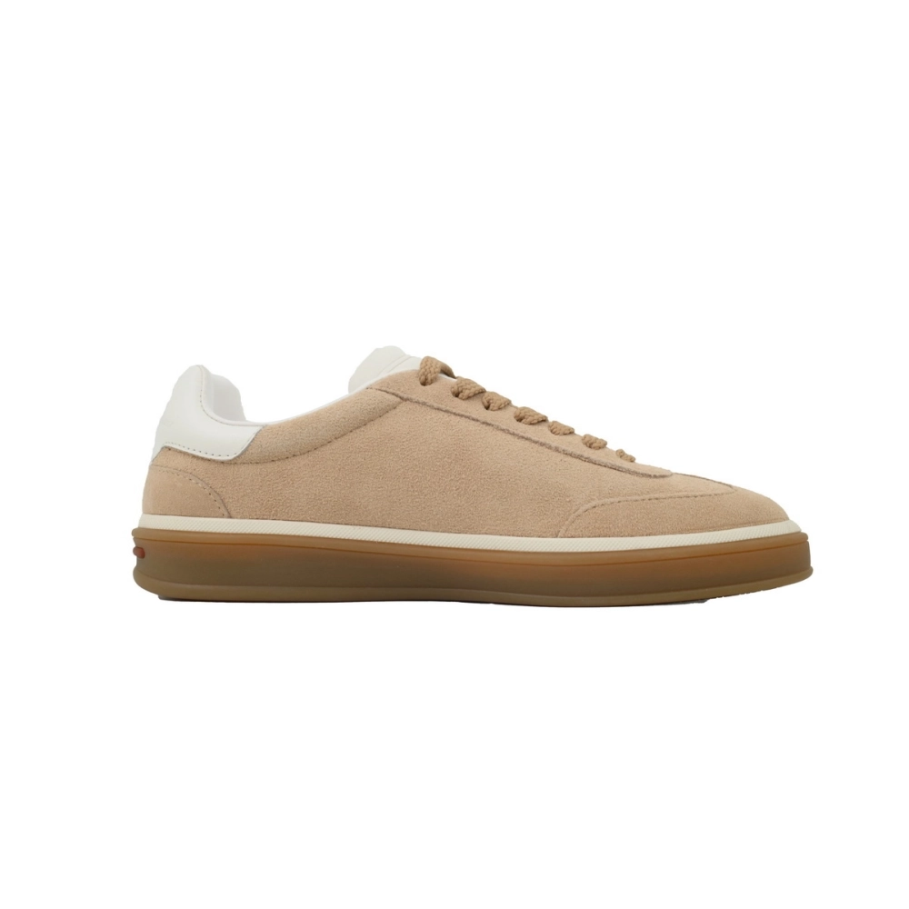 Loro Piana Tennis Walk Sneaker Suede Calf Split Brown And White